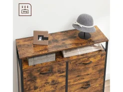Móvel De Arrumação|Sapateira| Armário para sapatos 98,3x30x95 cm preto vintage Castanho