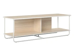 Discount Dorel Home Armário para televisão com 2 gavetas e 1 porta em aglomerado laminado Castanho