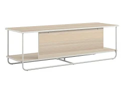 Discount Dorel Home Armário para televisão com 2 gavetas e 1 porta em aglomerado laminado Castanho