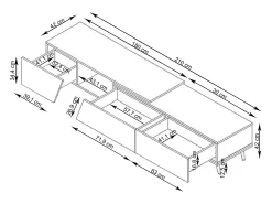Móvel De Tv|Loft24 Armário para televisão em aglomerado de partículas laminadas de carvalho rústico Natural claro