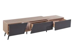 Móvel De Tv|Loft24 Armário para televisão em aglomerado de partículas laminadas de carvalho rústico Natural claro