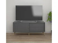Online Dorel Home Armário para televisão em vidro e base em MDF de carvalho Cinzento