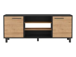 Móvel De Tv|TuHome Armário para TV Kaia com arrumação multimédia, 57.98 cm X 148.92 cm X 38.98 cm , Preto Multicor