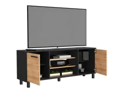 Móvel De Tv|TuHome Armário para TV Kaia com arrumação multimédia, 57.98 cm X 148.92 cm X 38.98 cm , Preto Multicor