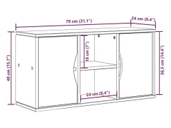 vidaxl Armário para TV ODDA 79x24x40 cm Madeira maciça de pinho Natural claro