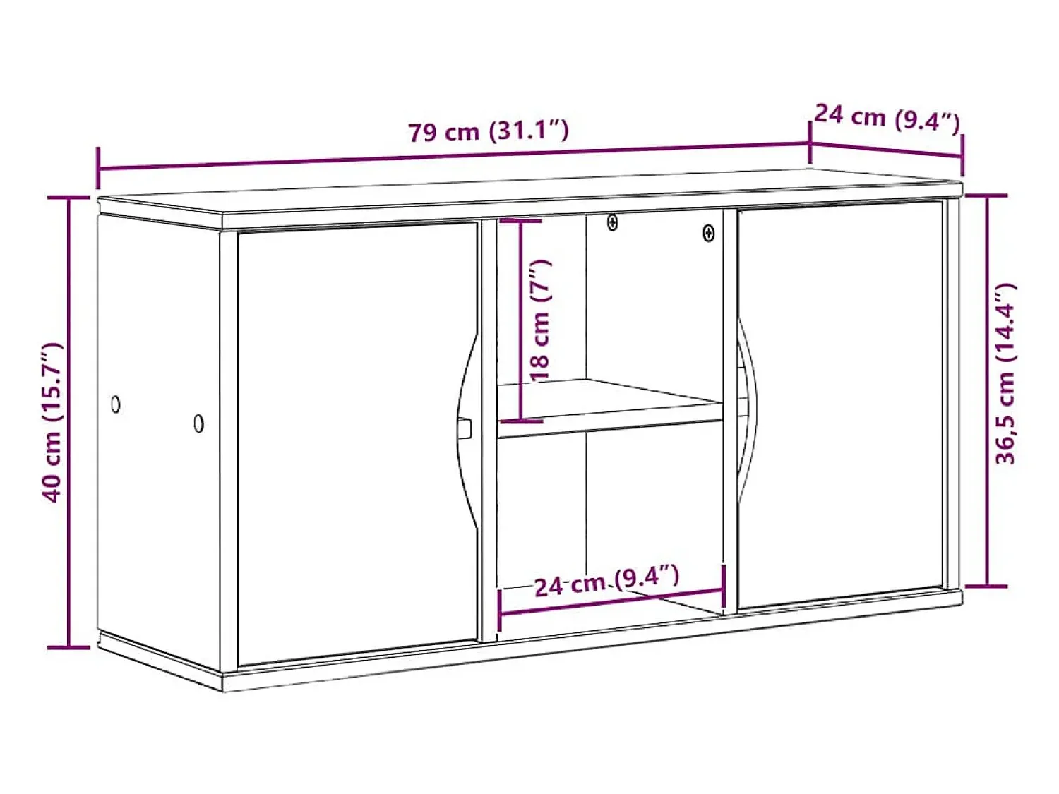 vidaxl Armário para TV ODDA 79x24x40 cm Madeira maciça de pinho Natural claro