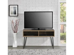 Best Dorel Home Armário para TV Owen | com 2 compartimentos em efeito carvalho cinzento Castanho