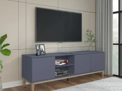 Loft24 Armário para TV Owen | com 2 compartimentos em laminado branco^ Móvel De Tv
