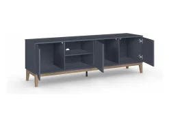 Loft24 Armário para TV Owen | com 2 compartimentos em laminado branco^ Móvel De Tv