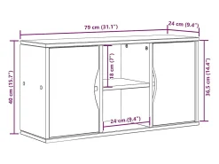 vidaxl Armário para TV 79x24x40 cm Madeira maciça de pinho^ Móvel De Tv
