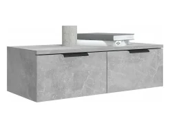 vidaxl Armário parede 2 pcs 68x30x20 cm madeira proce. cinza cimento^ Prateleira