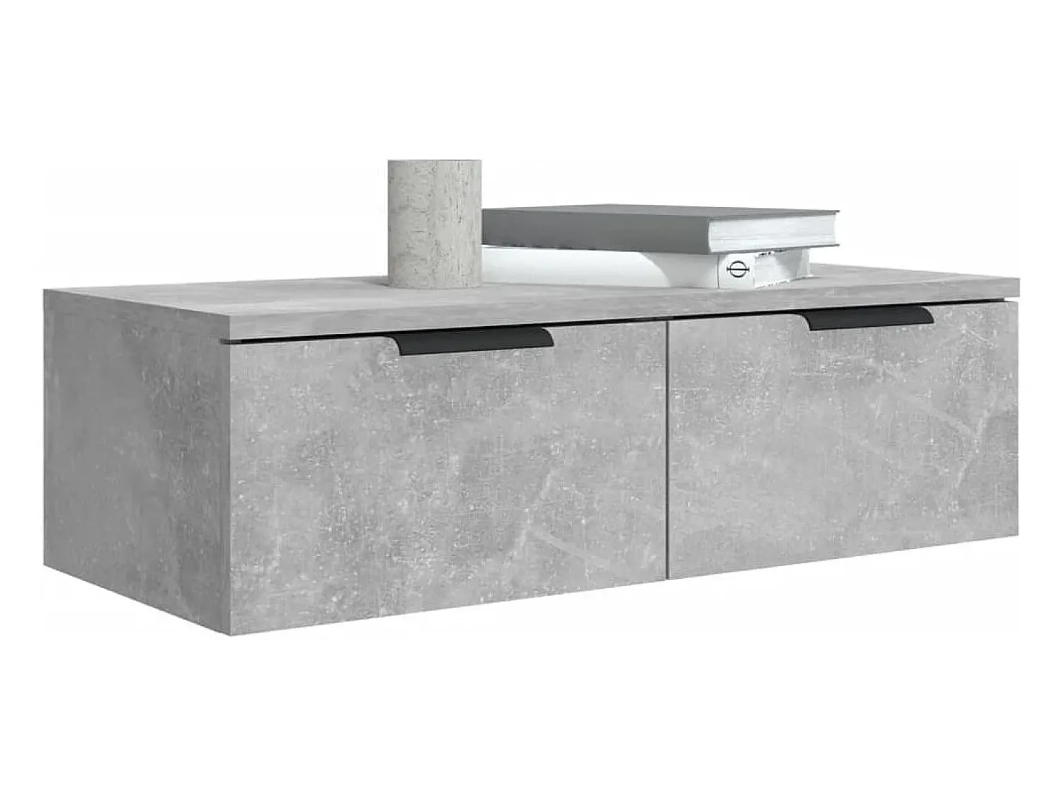 vidaxl Armário parede 2 pcs 68x30x20 cm madeira proce. cinza cimento^ Prateleira