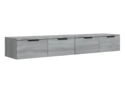Prateleira|vidaxl Armário parede 2pcs 68x30x20cm derivados madeira cinza sonoma Cinzento