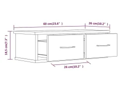 Prateleira*vidaxl Armário parede 60x26x18,5 cm derivados madeira carvalho fumado Castanho