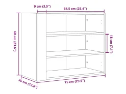 Prateleira|vidaxl Armário parede 75x35x60 cm derivados de madeira sonoma Cinzento