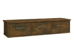 New vidaxl Armário parede 88x26x18,5 cm derivados madeira carvalho fumado Castanho