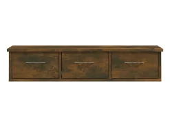 New vidaxl Armário parede 88x26x18,5 cm derivados madeira carvalho fumado Castanho