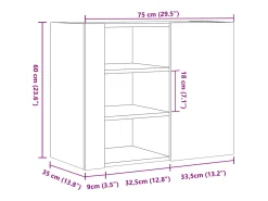 New vidaxl Armário parede 75x35x60 cm derivados madeira cimento Cinzento