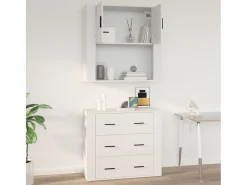 Outlet vidaxl Armário parede 80x33x80 cm madeira processada Branco