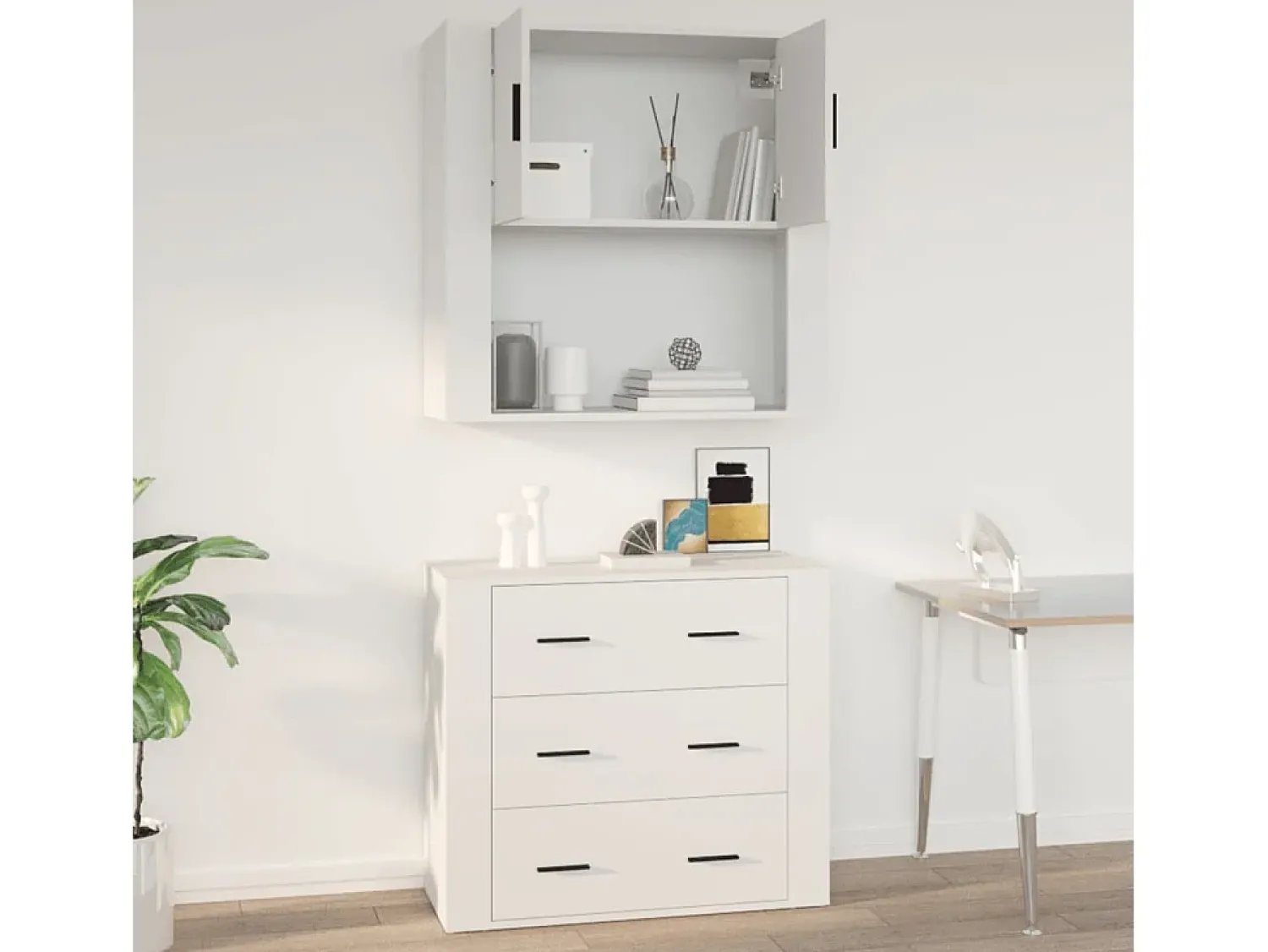 Outlet vidaxl Armário parede 80x33x80 cm madeira processada Branco
