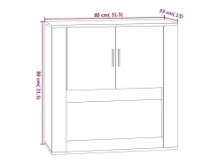 Outlet vidaxl Armário parede 80x33x80 cm madeira processada Branco