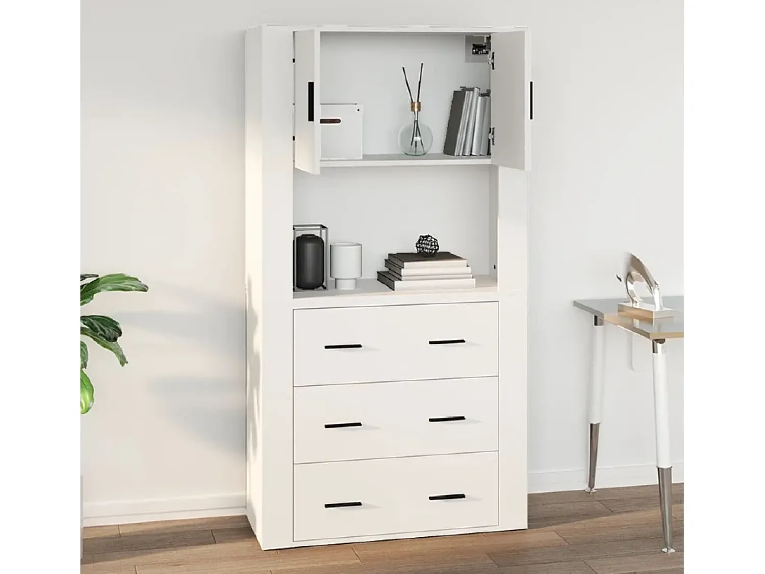 Outlet vidaxl Armário parede 80x33x80 cm madeira processada Branco