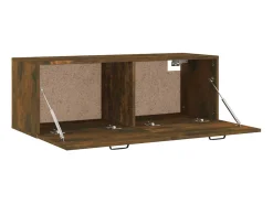 Clearance vidaxl Armário parede 100x36,5x35 cm madeira processada carv. fumado Natural claro
