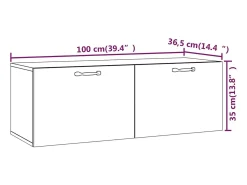 Clearance vidaxl Armário parede 100x36,5x35 cm madeira processada carv. fumado Natural claro