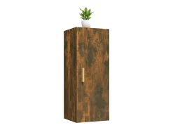 Discount vidaxl Armário parede 34,5x34x90cm madeira processada carvalho fumado Castanho
