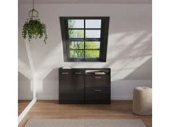 Móvel De Arrumação|Vicco Armário sótão antracite alto brilho/antracite 120x46x81.6 rion Cinza antracite