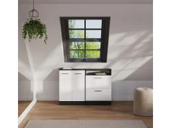 Móvel De Arrumação|Vicco Armário sótão alto brilho/antracite 120x46x81.6 rion Branco