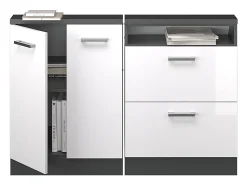 Móvel De Arrumação|Vicco Armário sótão alto brilho/antracite 120x46x81.6 rion Branco