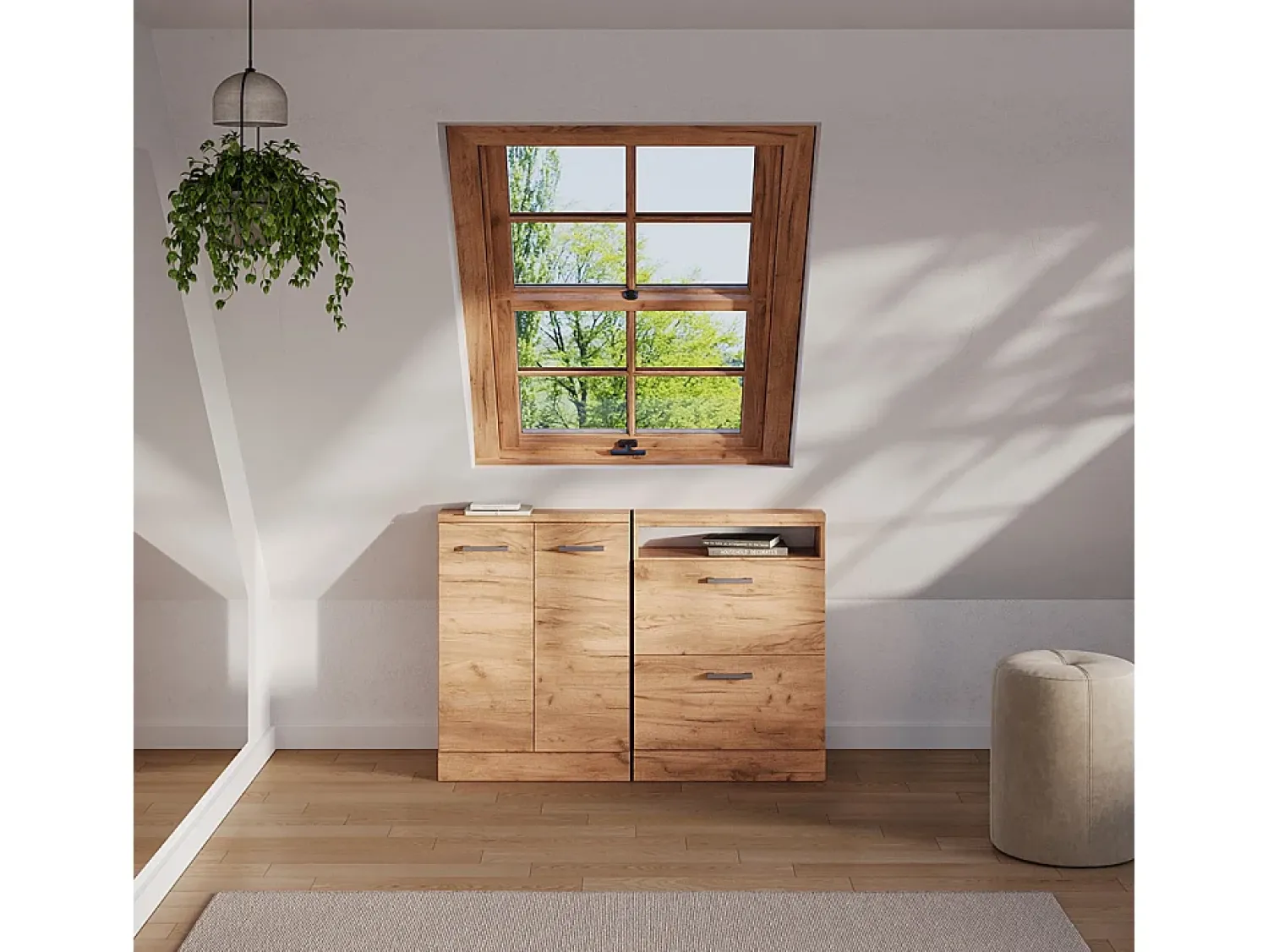 Móvel De Arrumação|Vicco Armário sótão carvalho goldkraft 120x46x81.6 rion Natural escuro