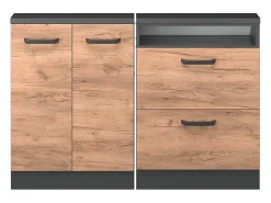 Vicco Armário sótão carvalho goldkraft/antracite 120x46x81.6 rion Natural escuro