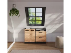 Vicco Armário sótão carvalho goldkraft/antracite 120x46x81.6 rion Natural escuro