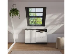 Vicco Armário sótão casa de campo branca/antracite 120x46x81.6 rion^ Móvel De Arrumação
