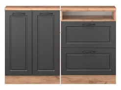 Móvel De Arrumação*Vicco Armário sótão casa de campo antracite/carvalho goldkraft 120x46x81.6 rion Cinza antracite