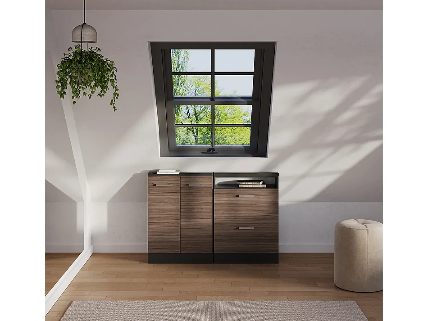 Hot Vicco Armário sótão elegante cinza/antracite 120x46x81.6 rion Cinzento claro