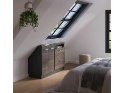 Hot Vicco Armário sótão elegante cinza/antracite 120x46x81.6 rion Cinzento claro