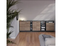Vicco Armário sótão sonoma/antracite 120x46x81.6 rion^ Móvel De Arrumação