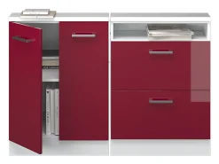 Clearance Vicco Armário sótão alto brilho 120x46x81.6 rion Vermelho