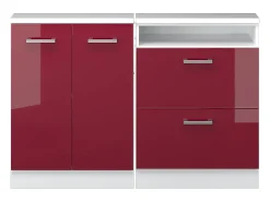 Clearance Vicco Armário sótão alto brilho 120x46x81.6 rion Vermelho