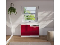 Clearance Vicco Armário sótão alto brilho 120x46x81.6 rion Vermelho