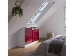 Clearance Vicco Armário sótão alto brilho 120x46x81.6 rion Vermelho