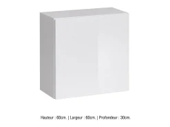 Price Factory Armário suspenso cubo na cor branca 60x60cm para sala de estar, coleção SWITCH. Branco