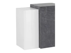 Prateleira*Dmora Armário suspenso Michael, Guarda-roupa multiuso, Armário de parede, 100% Fabricado na Itália, 90x38h66 cm, brilhante e ardósia Branco