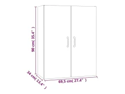 Hot vidaxl Armário suspenso 69,5x34x90 cm madeira processada cinza cimento Cinzento