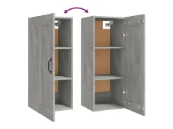 vidaxl Armário suspenso 35x34x90 cm madeira processada cinza cimento^ Prateleira