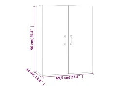Prateleira|vidaxl Armário suspenso 69,5x34x90cm derivados madeira carvalho fumado Natural claro