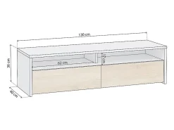 Móvel De Tv*duehome Armário TV Elba 2 portas Natural claro